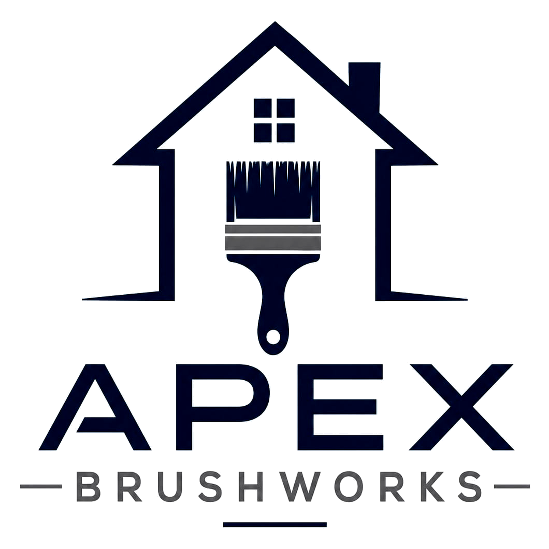 Apex Brushworks house and brush logo